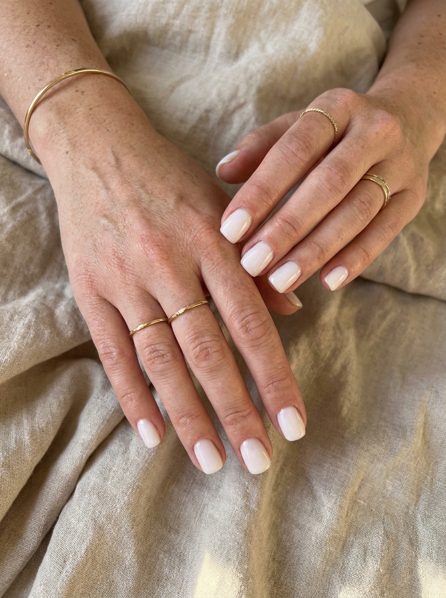 Coconut Milk Square Nails